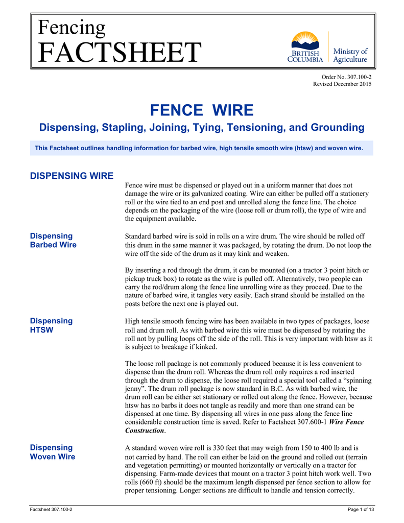 Fence Wire Dispensing Stapling Joining
