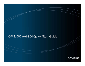GM MGO Web EDI Quick Start Guide Suppliers