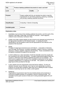 NZQA registered unit standard 2788 version 8 Page 1 of 4 Title