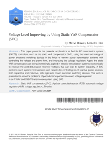 Voltage Level Improving by Using Static VAR Compensator (SVC)