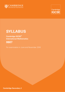 syllabus - Cambridge International Examinations