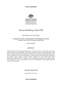 Threat Modelling Adobe PDF - Defence Science and Technology