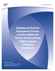 Guidelines for Best Test Development Practices to Ensure Validity