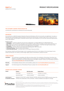 ActivPanel 3 with Digital Pen Specification Sheet