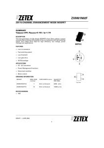 ZXM61N02F 20V N-channel enhancement mode MOSFET datasheet