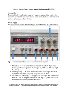 How to Use the Power Supply, Digital Multimeter