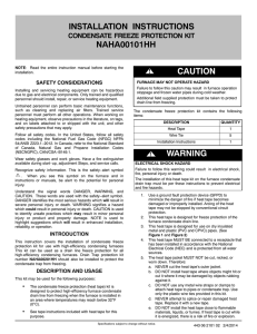 NAHA00101HH INSTALLATION INSTRUCTIONS CAUTION