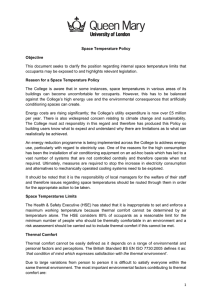 1 Space Temperature Policy Objective This document seeks to