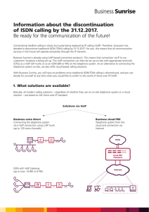 Information sheet about the discontinuation of ISDN calling