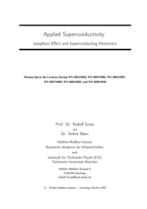 Applied Superconductivity - Walther Meißner Institut