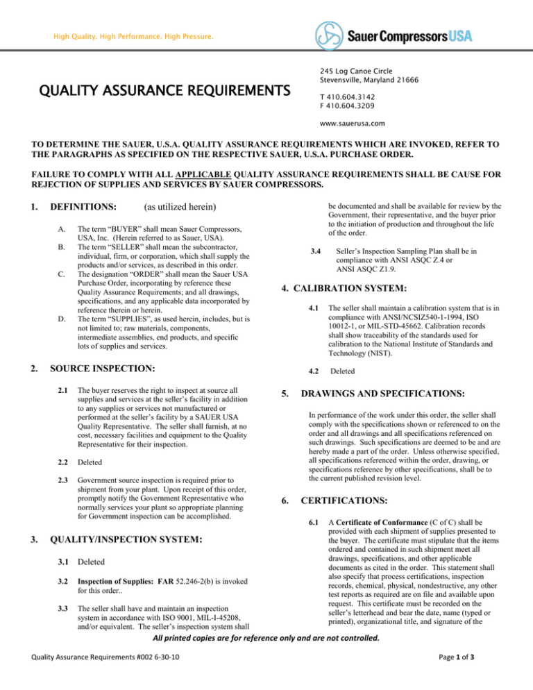 quality-assurance-requirements