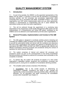 quality assurance - International Mine Action Standards