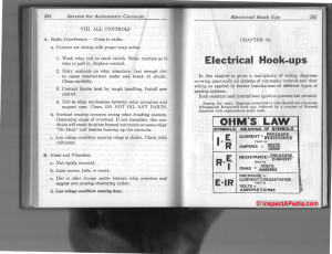Electrical Hook-ups OHM`S LAW R