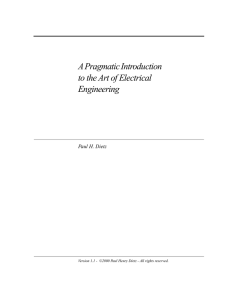 A Pragmatic Introduction to the Art of Electrical Engineering