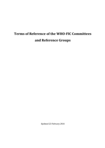 Terms of Reference for the WHO-FIC Network Committees and