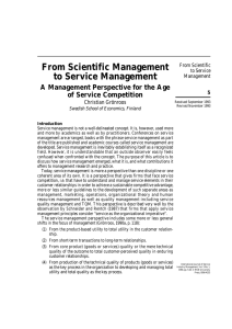 From Scientific Management to Service Management