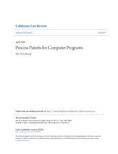 Process Patents for Computer Programs