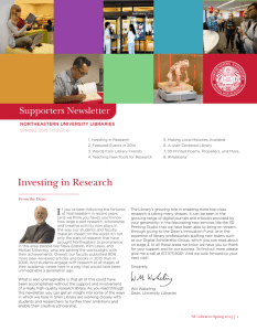 2015 Fall Supporters Newsletter - Northeastern University Libraries