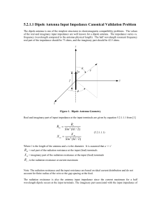 5.2.1.1 Dipole Antenna Input Impedance Canonical Validation