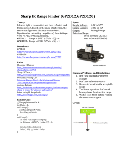 Sharp IR Range Finder (GP2D12,GP2D120)