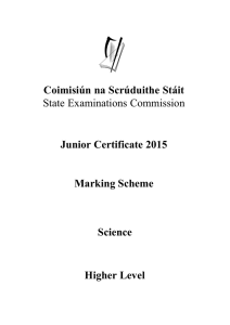 Higher Level Marking Scheme