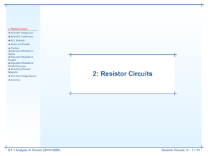 2: Resistor Circuits