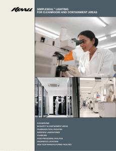 SIMPLESEAL™ LIGHTING for cLEANrooM ANd