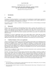 F.1401 - Frequency bands for fixed wireless access systems and the