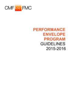 PERFORMANCE ENVELOPE PROGRAM GUIDELINES 2015-2016