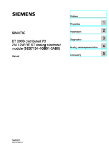 ET 200S distributed I/O 2AI I 2WIRE ST analog electronic module