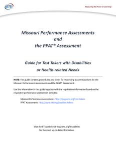 Performance Assessments Guide for Test Takers with Disabilities or