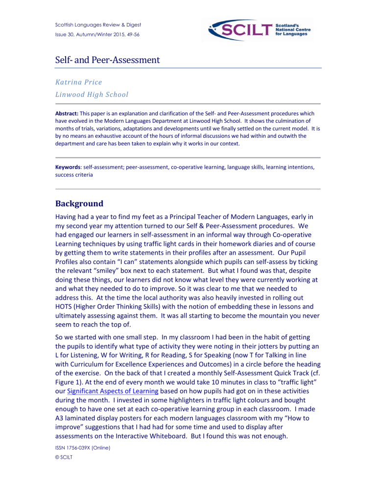 Self And Peer Assessment