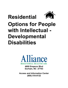 Residential Options for People with Developmental Disabilities