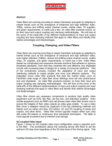 Coupling, Clamping, and Video Filters