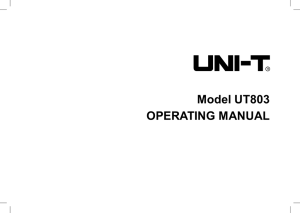 Model UT803 OPERATING MANUAL