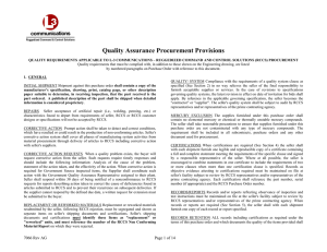 Quality Assurance Procurement Provisions - L