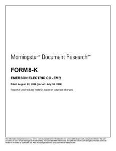 form8-k emerson electric co - Morningstar Document Research