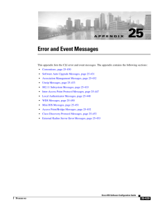 Appendix C - Error and Event Messages
