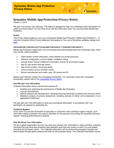Symantec Mobile App Protection Privacy Notice