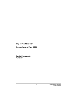 City of Peachtree City Comprehensive Plan (2008) Partial Plan update