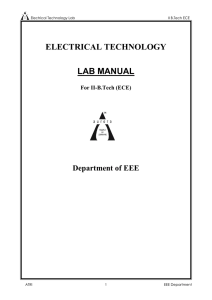 ELECTRICAL TECHNOLOGY LAB MANUAL