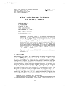 A New Parallel Resonant DC Link for Soft Switching Inverters