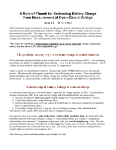 A Rule-of-Thumb for Estimating Battery Charge from Measurement