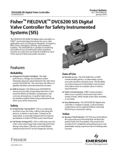 Fisher FIELDVUE DVC6200 SIS Digital Valve Controller for Safety