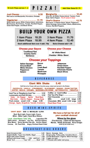 Choose your Toppings - Gold `N Silver Inn