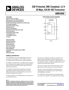 AD3485E ESD-Protected, EMC-Compliant, 3.3 V 20 Mbps, EIA RS