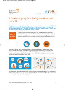 A Guide – Agency Supply Organisations and the NS P