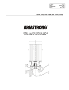 INSTALLATION AND OPERATING INSTRUCTIONS VERTICAL IN