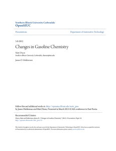Changes in Gasoline Chemistry - OpenSIUC