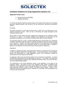 User Guide - Surge Suppression and Grounding